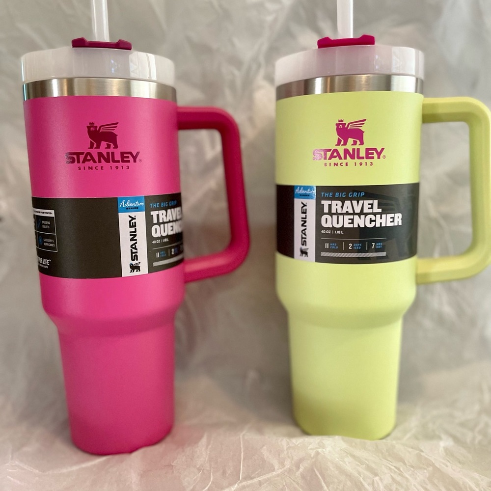 2 brand new Stanley Adventure 40 oz Quencher in Citron Mix and Azalea!